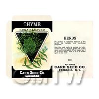 Thyme  Dolls House Miniature Seed Packet 