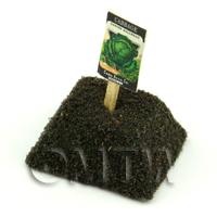 Dolls House Miniature Ballhead Cabbage Seed Packet With A Stick