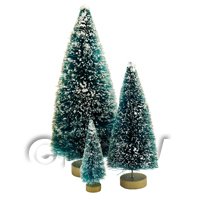 Dolls House Small, Medium And Large Snow Covered Christmas Trees