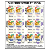 Dolls House Miniature Packaging Sheet of 6 Shredded Wheat 1960s