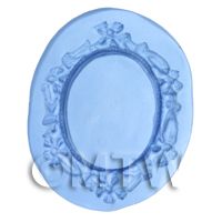 Dolls House Miniature Reusable Floral Oval Frame Silicone Mould