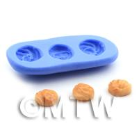 Dolls House Miniature 3 Part Vanilla Pastry Whirls Silicone Mould
