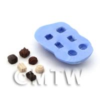 Dolls House Miniature 6 Piece Luxury Swirl Chocolate Silicone Mould