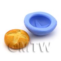 Dolls House Miniature Round Bread Loaf With Cross Design Silicone Mould