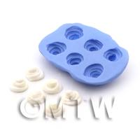 Miniature 6 Piece Whipped Cream / Swirly Biscuit Silicone Mould