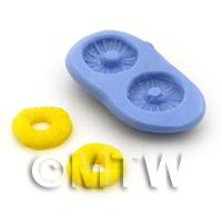 Dolls House Miniature 2 Piece Reusable Pineapple Ring Silicone Mould