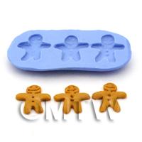 Dolls House Miniature 3 Piece Gingerbread Men Silicone Mould