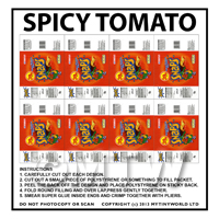 Dolls House Miniature Packaging Sheet of 8 Smiths Snaps Spicy Tomato Crisps