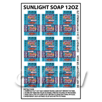 Dolls House Miniature sheet of 9 Sunlight Soap Boxes