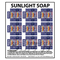 Dolls House Miniature sheet of 9 Sunlight Soap Boxes