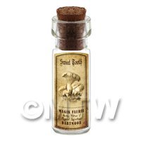 Dolls House Miniature Apothecary Sweet Tooth Fungi Bottle And Label