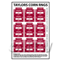 Dolls House Miniature sheet of 9 Taylors Corn Ring Boxes