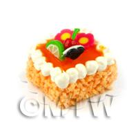 Dolls House Miniature 20mm Square Orange Cake 