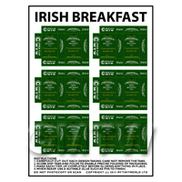 Dolls House Miniature Packaging Sheet of 6 Twinings Irish Breakfast