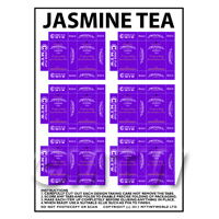 Dolls House Miniature Packaging Sheet of 6 Twinings Jasmine Tea