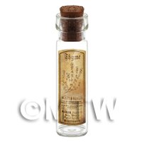 Dolls House Apothecary Thyme Herb Long Sepia Label And Bottle