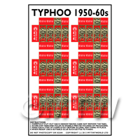 Dolls House Miniature Packaging Sheet of 6 Typhoo 1950 - 60s