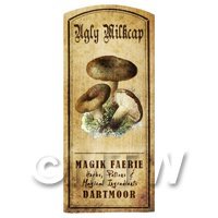 1/12th scale - Dolls House Miniature Apothecary Ugly Milk Cap Fungi Colour Label