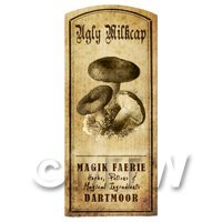 Dolls House Miniature Apothecary Ugly Milk Cap Fungi Label