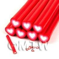 Unbaked Red Heart Cane Nail Art And Jewellery UNC68