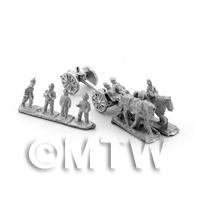 Dolls House Unpainted Metal British Gatling Gun And Crew