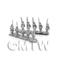 10 Dolls House Miniature Unpainted Metal Marching Highlanders