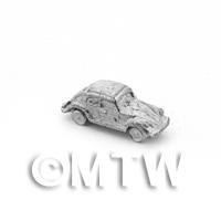 Dolls House Unpainted Metal VW Beetle Soft Top Car