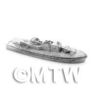 Dolls House Unpainted Metal Small Armoured Boat