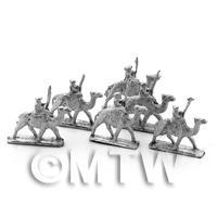 6 Dolls House Miniature Unpainted Metal Mahdist Camelry