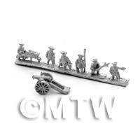 Dolls House Metal Marlburian Artillery and Crew 