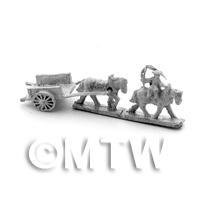 Dolls House Metal Marlburian Wagon and Horses