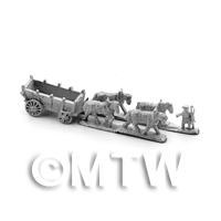 Dolls House Metal Marlburian Large Wagon With 4 Horses