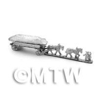 Metal Marlburian Pontoon Bridge, Cart, 2 Horses and Driver