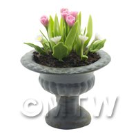  Pink And White Flowers in Roman Urn (RU6)