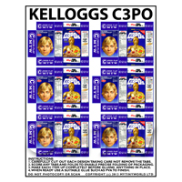 Dolls House Miniature Packaging Sheet of 6 Kelloggs C3POs