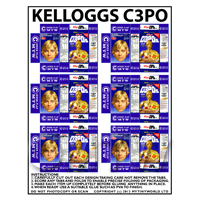 Dolls House Miniature Packaging Sheet of 6 Kelloggs C3POs