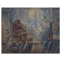 Van Gogh Painting Working by Night