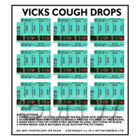 Dolls House Miniature sheet of 6 Vicks Cough Drops Boxes