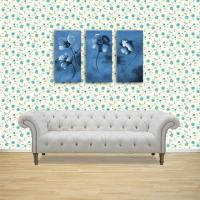 Dolls House Wallpaper - Dolls House Miniature Mixed Teal Flower ...