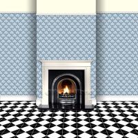 wallpaper on chimney breast to show scale