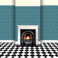 wallpaper on chimney breast to show scale