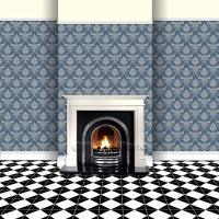 wallpaper on chimney breast to show scale