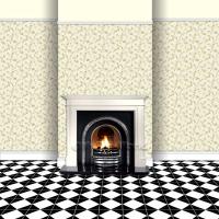 wallpaper on chimney breast to show scale