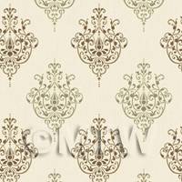 Dolls House Miniature Chocolate Heraldic Diamond Wallpaper