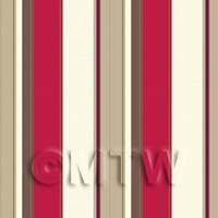 Dolls House Miniature Funky Red Stripes Wallpaper