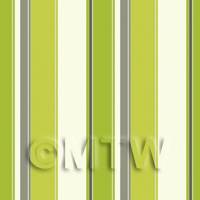 1/12th scale - Dolls House Miniature Funky Sage Stripes Wallpaper