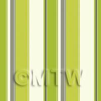 Dolls House Miniature Funky Sage Stripes Wallpaper