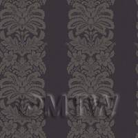 Dolls House Miniature Pale Gold Floral Stripes Wallpaper