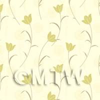 Dolls House Miniature Pale Yellow Flower And Stem Wallpaper