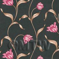 Dolls House Miniature Climbing Pale Purple Flower Wallpaper